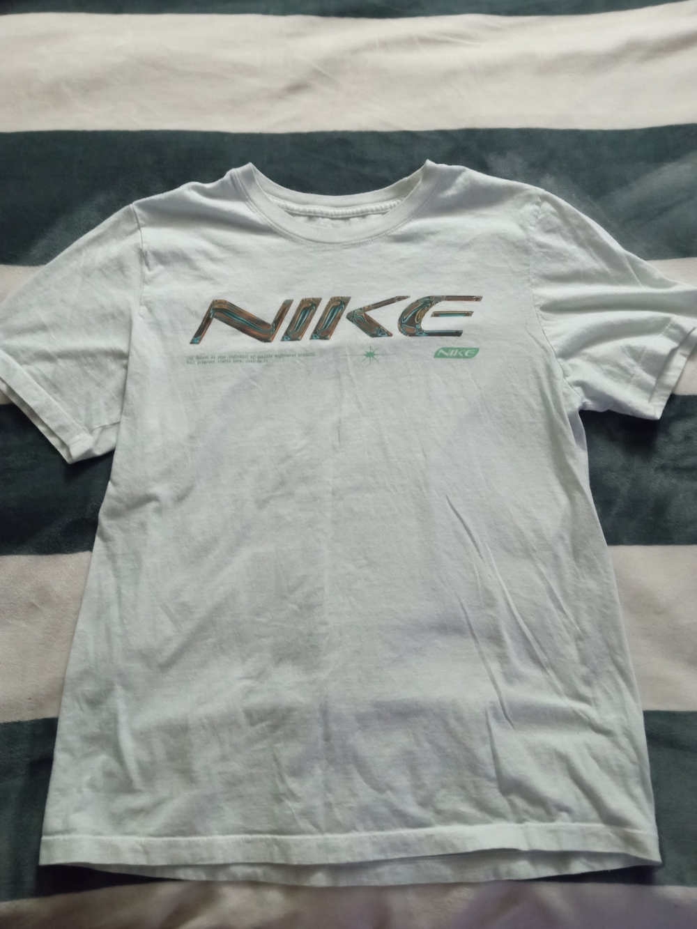 Nike The Nike Tee Men’s White Short-Sleeve Graphic Tee White with Metallic Logo